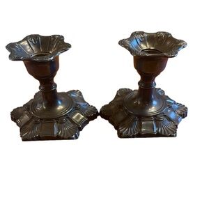 Viking EP Zinc plate pair of 4” inch high by 4.5” base with Art Deco type motif